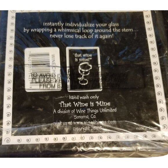 That Wine is Mine Wine Charms On the Beach 6-Piece Markers Charms Tags Glasses W - Picture 3 of 5